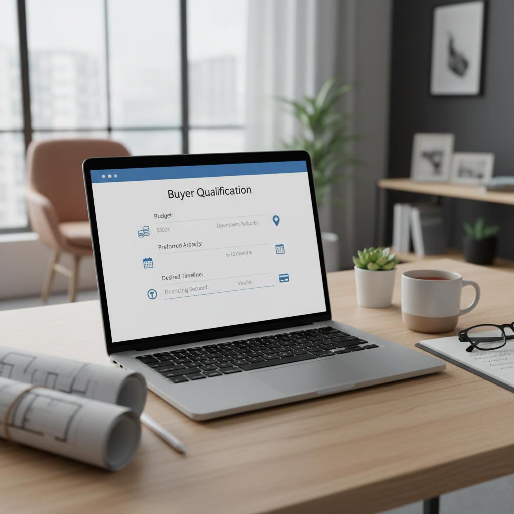 Script de qualification acquéreur immobilier sur tableau de bord chatbot